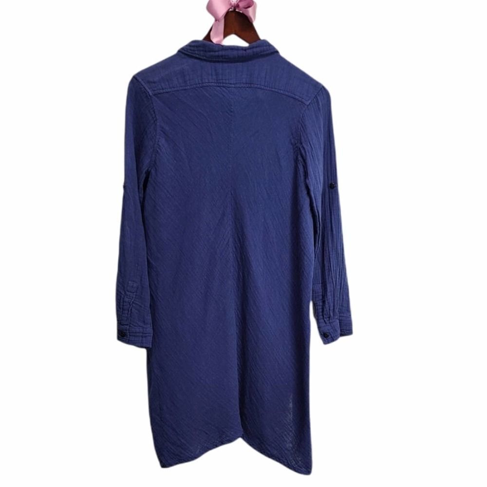 STARK Blue High-Low Button Down Shirt Size Small - Picture 2 of 5